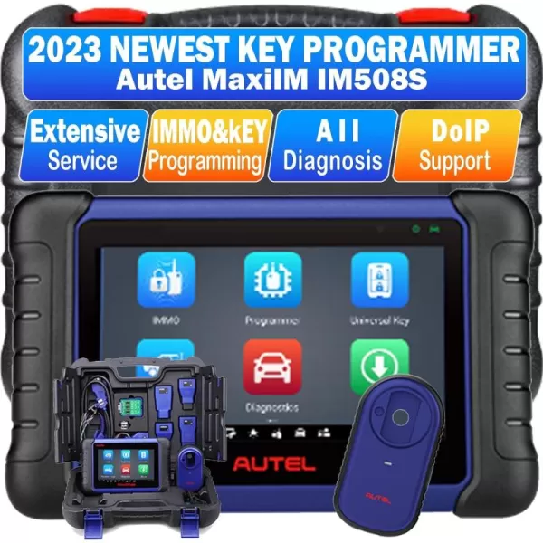 Autel IM508 Key Programmer for All Vehicles 2023 Version Key Fob Programmer IMMO Key Learning/Creation Chip Read/Write/Clone All System Diagnosis Active Test Advanced MX808 KM100