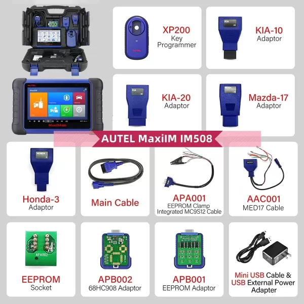 Autel IM508 Key Programmer for All Vehicles 2023 Version Key Fob Programmer IMMO Key Learning/Creation Chip Read/Write/Clone All System Diagnosis Active Test Advanced MX808 KM100