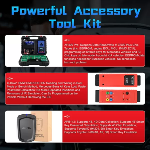 Autel IM608 Pro Key Programmer with $1316 Tool Kit, 2 Years Free Update, 2022 Upgraded of IM608/IM508, [with XP400Pro, IMKPA Kit, G-BOX2 &amp; APB112], ECU Coding, Bi-Directional Scanner with 36 Services