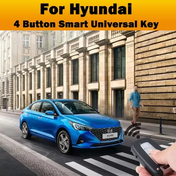 Autel Ikey Programmable Smart Key 2023 Newest Key Fob for Hyundai Key Creation 4 Buttons Ultra-Long Range OE-Quality for 700+ Vehicle Car Key Replacement Programmed with Autel KM100 IM508 IM608