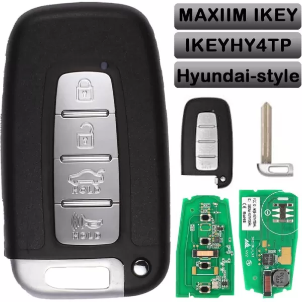 Autel Ikey Programmable Smart Key 2023 Newest Key Fob for Hyundai Key Creation 4 Buttons Ultra-Long Range OE-Quality for 700+ Vehicle Car Key Replacement Programmed with Autel KM100 IM508 IM608