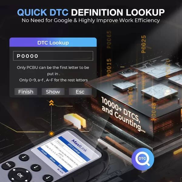 Autel ML629 OBD2 Scanner ABS SRS Engine Transmission Diagnoses OBD II Full Functions Upgraded Version of AL519/AL619/ ML619 for DIYers Professionals