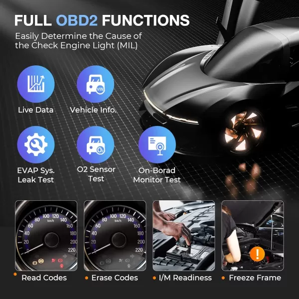 Autel ML629 OBD2 Scanner ABS SRS Engine Transmission Diagnoses OBD II Full Functions Upgraded Version of AL519/AL619/ ML619 for DIYers Professionals