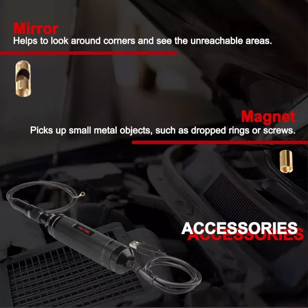 Autel MV105 MaxiVideo Digital Inspection Camera Endoscope, Still Images and Videos, Waterproof Imager Head, Work with PC MS906 MS906S MS906 PRO-TS MS908P MX808 MK808 MS909 MS919 MS Ultra MS Elite
