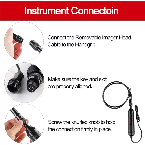 Autel MV108 MaxiVideo Digital Inspection Camera Endoscope, Still Images and Videos, Waterproof Imager Head, Work with PC MS906 MS906S MS906 PRO-TS MS908P MX808 MK808 MS909 MS919 MS Ultra MS Elite