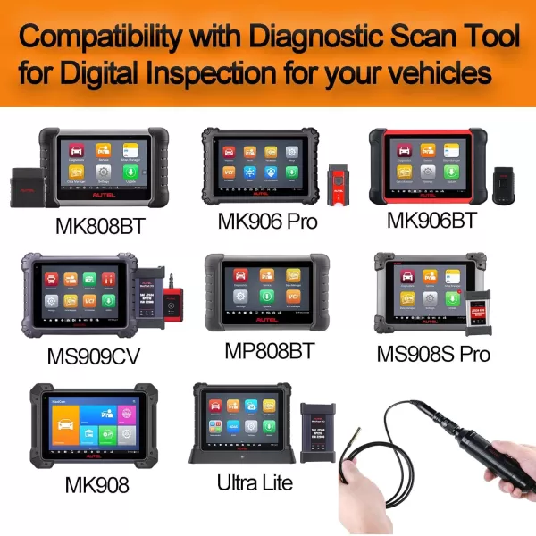 Autel MV108 MaxiVideo Digital Inspection Camera Video Scope with Waterproof Imager Head Work with PC MS906BT MS906TS MS906 PRO MS906S MS906 PRO-TS MS908P MX808 MS909 MS919 MS Ultra MS Elite-MV108
