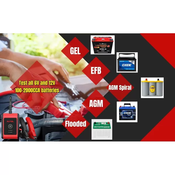 Autel MaxiBAS BT506 Car Battery Tester, Lite of BT508/BT608/BT609, 6v 12v 100-2000 CCA Battery Analyzer, Adaptive Conductance, Cranking Charging System Test, Battery Diagnostic Tool for All Vehicles