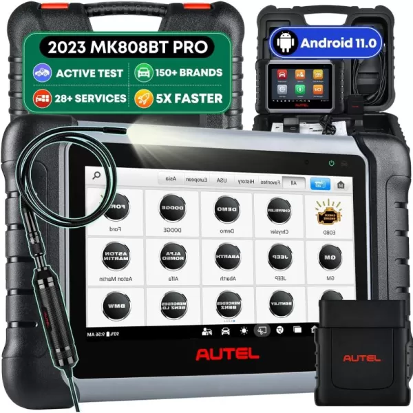Autel MaxiCOM MK808BT PRO, Android 11, 2023 Full Bidirectional Scan Tool w/ $60 MV108, Update of MK808BT MK808S MX808S MX808 MK808Z, 28+ Services, Active Test, All System, FCA AutoAuth, Work w/ BT506