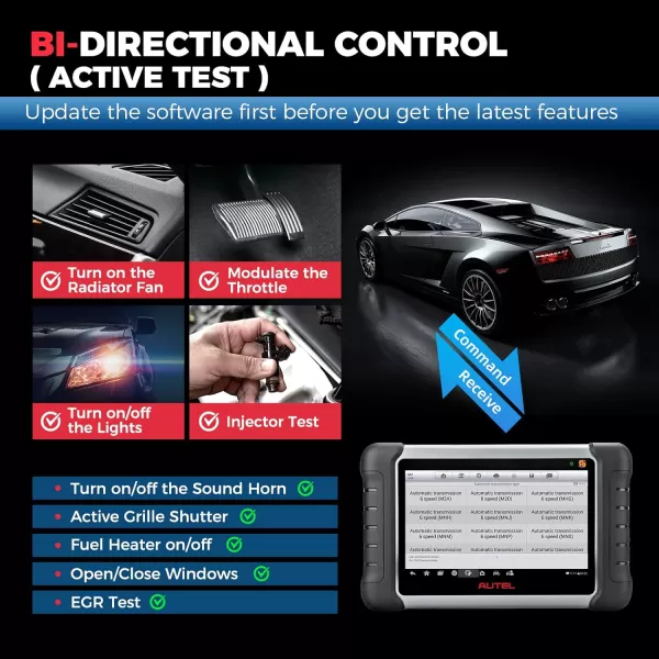 Autel MaxiCOM MK808S-TS TPMS Scanner, Complete TPMS Check/Activate/Relearn Services, MX-Sensors Programming, BT Full Systems Diagnostic, Active Test, 28+ Special Functions, AutoAuth for FCA SGW