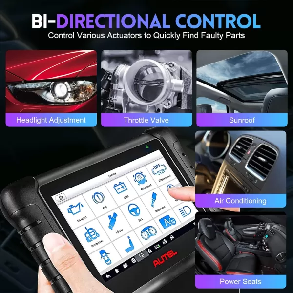 Autel MaxiCOM MK808Z-BT with 60$ MV108, Android 11 Bi-Directional Control Scanner, 28+ Service, 2023 Upgraded of MK808BT/MK808S, FCA Auto Auth, All System Diagnostic Tool for OBDII Cars &amp; 12V Trucks
