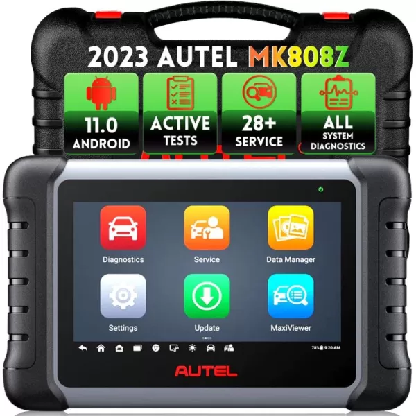 Autel MaxiCOM MK808Z Car Diagnostic Scan Tool - Android 11 &amp; Bi-Directional Control Scanner, 2023 Upgraded of MK808/MX808, 28+ Service, All System Diagnosis, Injector Coding/EPB/BMS/SAS/TPMS/AutoVIN