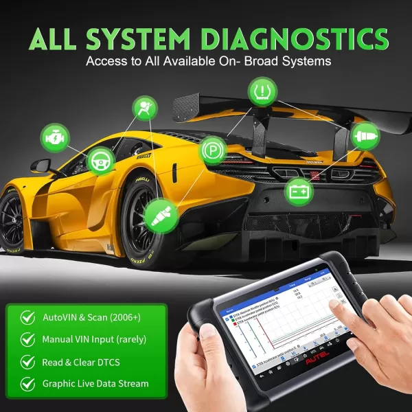 Autel MaxiCOM MK808Z Car Diagnostic Scan Tool - Android 11 &amp; Bi-Directional Control Scanner, 2023 Upgraded of MK808/MX808, 28+ Service, All System Diagnosis, Injector Coding/EPB/BMS/SAS/TPMS/AutoVIN