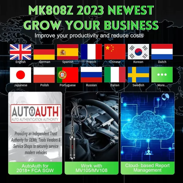 Autel MaxiCOM MK808Z Car Diagnostic Scan Tool - Android 11 &amp; Bi-Directional Control Scanner, 2023 Upgraded of MK808/MX808, 28+ Service, All System Diagnosis, Injector Coding/EPB/BMS/SAS/TPMS/AutoVIN