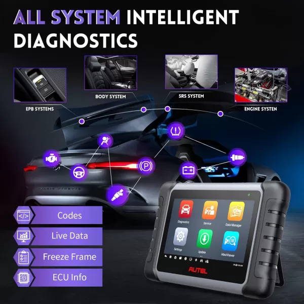 Autel MaxiCOM MK808Z Scan Tool - 2023 Bidirectional Tool Updated of MX808/MK808, Android 11 Based Bi-Directional Control Scanner, All System Diagnostics, EPB/BMS/SAS/TPMS/AutoVIN Injector Coding