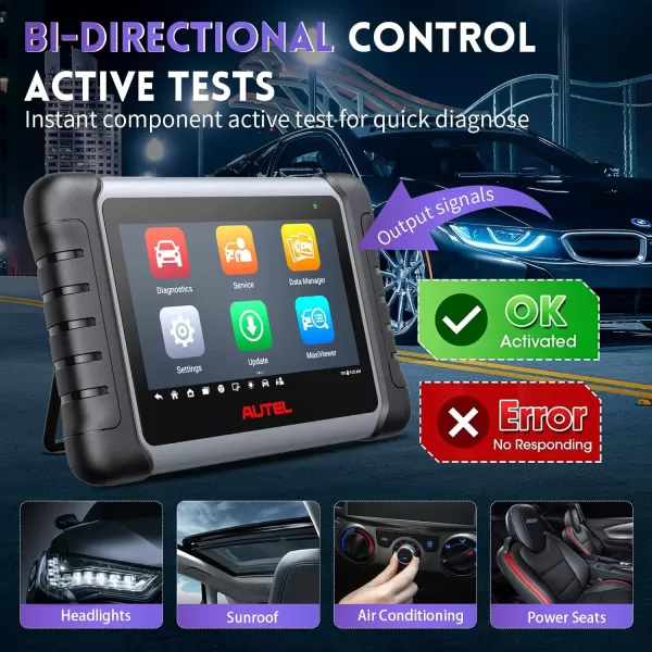 Autel MaxiCOM MK808Z Scan Tool - 2023 Bidirectional Tool Updated of MX808/MK808, Android 11 Based Bi-Directional Control Scanner, All System Diagnostics, EPB/BMS/SAS/TPMS/AutoVIN Injector Coding