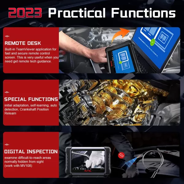Autel MaxiCOM MK808Z with 60$ MV108, Android 11 Bi-Directional Control Scanner, 28+ Special Service, 2023 Upgraded of MK808/MX808, FCA Auto Auth, All System Diagnostic Tool for OBDII Cars &amp; 12V Trucks