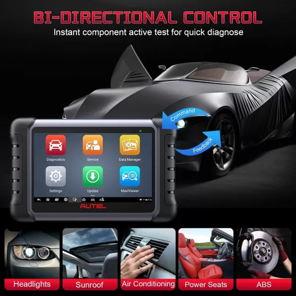 Autel MaxiCOM MK808Z with 60$ MV108, Android 11 Bi-Directional Control Scanner, 28+ Special Service, 2023 Upgraded of MK808/MX808, FCA Auto Auth, All System Diagnostic Tool for OBDII Cars &amp; 12V Trucks
