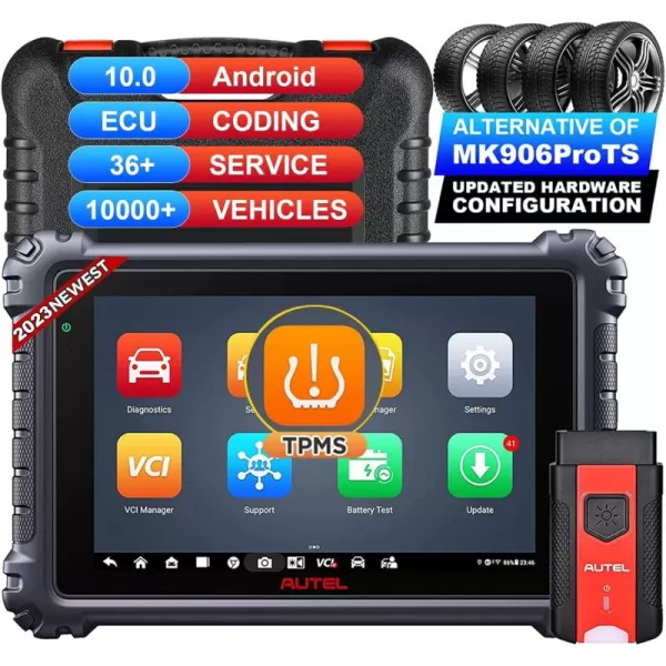 Autel MaxiCOM MK906Pro-TS Diagnostic Scan Tool - 2023 Upgrade Version of MK906PRO/MS906TS, Bi-Directional Control Scan Tool with Advanced ECU Coding, 36+Services, Guided Function, AutoAuth for FCA SGW