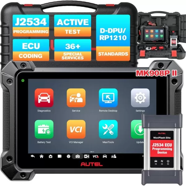 Autel MaxiCOM MK908 Pro II: 2023 J2534 ECU Programming Coding Scan Tool, Upgraded of MaxiSys MS908S Pro MSElite, Same Programming As MS Ultra MS919 MS909,36+ Service, Active Test, 4+128G, Android 10
