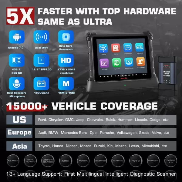 Autel MaxiCOM Ultra Lite Scanner [2 Years Free Update], 2023 Top Intelligent Diagnostic, Same as MaxiSys Ultra MS919 MS909 Elite II, Topology Map 2.0, ECU Programming/Coding, 40+ Service, 4G&amp;256G