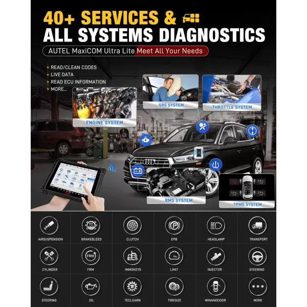 Autel MaxiCOM Ultra Lite w/ MV108S [2-Year Update, 2590$], 2023 Top Intelligent Diagnostic Scanner, Same as MaxiSys Ultra Up of MS919 MS909, Topology 2.0, ECU Programming &amp; Coding, 40+ Service, 4+256G