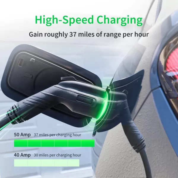 Autel MaxiCharger Home Smart Electric Vehicle  Charger, 50 Amp Level 2 Wi-Fi and Bluetooth Enabled EVSE, Indoor/Outdoor Car Charging Station, with in-Body Holster and 25-Foot Premium Cable