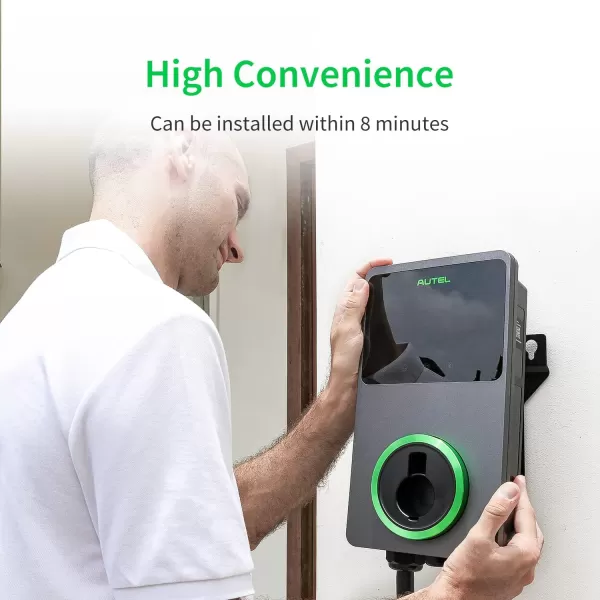 Autel MaxiCharger Home Smart Electric Vehicle  Charger, 50 Amp Level 2 Wi-Fi and Bluetooth Enabled EVSE, Indoor/Outdoor Car Charging Station, with in-Body Holster and 25-Foot Premium Cable