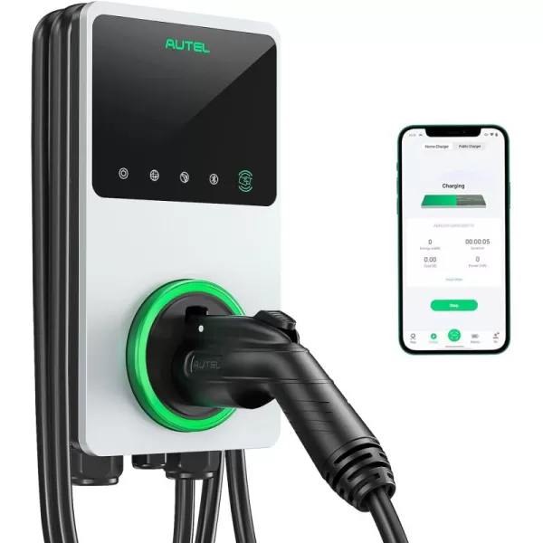Autel MaxiCharger Home Smart Electric Vehicle  Charger, 50 Amp Level 2 Wi-Fi and Bluetooth Enabled EVSE, Indoor/Outdoor Car Charging Station, with in-Body Holster and 25-Foot Premium Cable