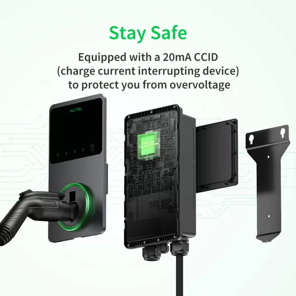 Autel MaxiCharger Home Smart Electric Vehicle  Charger, 50 Amp Level 2 Wi-Fi and Bluetooth Enabled EVSE, Indoor/Outdoor Car Charging Station, with in-Body Holster and 25-Foot Premium Cable