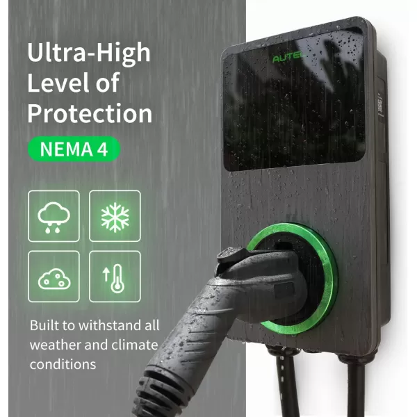Autel MaxiCharger Home Smart Electric Vehicle  Charger, 50 Amp Level 2 Wi-Fi and Bluetooth Enabled EVSE, Indoor/Outdoor Car Charging Station, with in-Body Holster and 25-Foot Premium Cable
