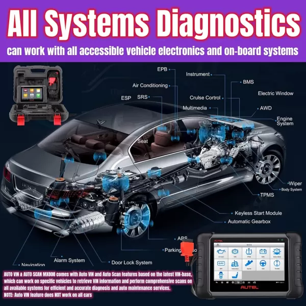 Autel MaxiCheck MX808 Diagnostic Scan Tool OBD2 Scanner Same as maxicom mk808 MK808S can Scanner para Autos maxisys xtool Auto Vin Auto Scan Autos 28+ Services )