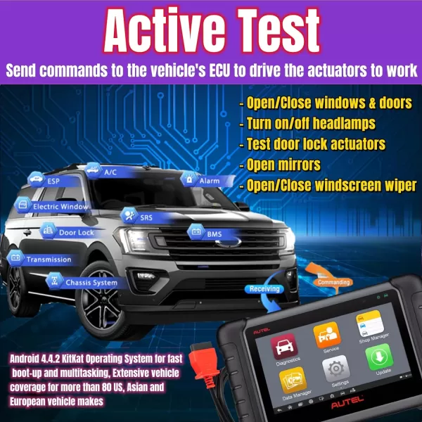 Autel MaxiCheck MX808 Diagnostic Scan Tool OBD2 Scanner Same as maxicom mk808 MK808S can Scanner para Autos maxisys xtool Auto Vin Auto Scan Autos 28+ Services )