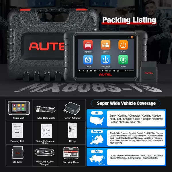 Autel MaxiCheck MX808S-TS OBD2 Scanner, 2023 Android 11 US Ver of MaxiCOM MK808S-TS MK808Z-TS, TPMS Program Relearn Tool, Bidirectional, 28+ Service, OE Diagnose, Upgrade of MK808TS MK808BT PRO MK808S