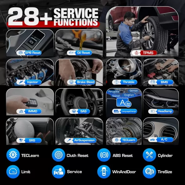 Autel MaxiCheck MX808S-TS OBD2 Scanner, 2023 Android 11 US Ver of MaxiCOM MK808S-TS MK808Z-TS, TPMS Program Relearn Tool, Bidirectional, 28+ Service, OE Diagnose, Upgrade of MK808TS MK808BT PRO MK808S