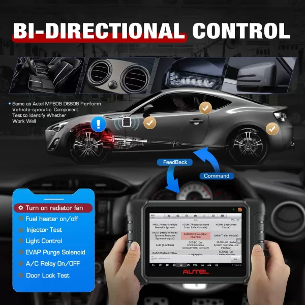 Autel MaxiCheck MX808S-TS OBD2 Scanner, 2023 Android 11 US Ver of MaxiCOM MK808S-TS MK808Z-TS, TPMS Program Relearn Tool, Bidirectional, 28+ Service, OE Diagnose, Upgrade of MK808TS MK808BT PRO MK808S