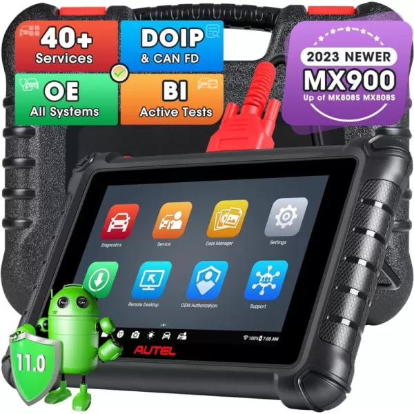 Autel MaxiCheck MX900 OBD2 Scanner, 2023 Android 11 Bidirectional Diagnostics Tool, 40+ Service, Newer of MaxiCOM MK808S MX808S MP808 MS906, OE All Systems Scan 2.0, DoIP &amp; CAN FD, WiFi Print, FCA SGW