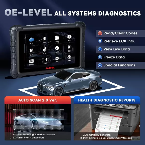 Autel MaxiCheck MX900 OBD2 Scanner, 2023 Android 11 Bidirectional Diagnostics Tool, 40+ Service, Newer of MaxiCOM MK808S MX808S MP808 MS906, OE All Systems Scan 2.0, DoIP &amp; CAN FD, WiFi Print, FCA SGW