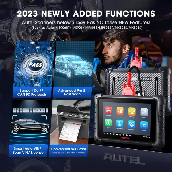 Autel MaxiCheck MX900 OBD2 Scanner, 2023 Android 11 Bidirectional Diagnostics Tool, 40+ Service, Newer of MaxiCOM MK808S MX808S MP808 MS906, OE All Systems Scan 2.0, DoIP &amp; CAN FD, WiFi Print, FCA SGW
