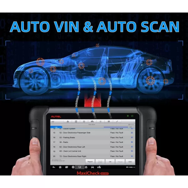 Autel MaxiCheck Maxicom OBD2 Diagnostic Scanner MX808 With 5ft Extension Cable Full Systems And Service Functions Oil Reset EPB BMS SAS DPF TPMS Relearn IMMO With 5ft Extension Cable Full Systems And Service Functions Oil Reset EPB BMS SAS DPF TPMS Relearn IMMO)
