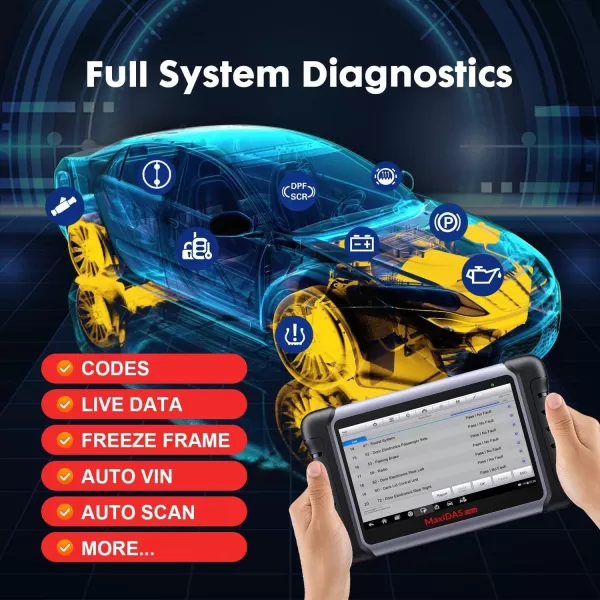 Autel MaxiDAS DS808K Bi-Directional Scanner: 2023 Version ECU Coding Scan Tool, Upgrade Version of MP808/ DS708/ DS808, 31+ Service, Same As MaxiSYS MS906, Offline ECU Programming, Work with MV108
