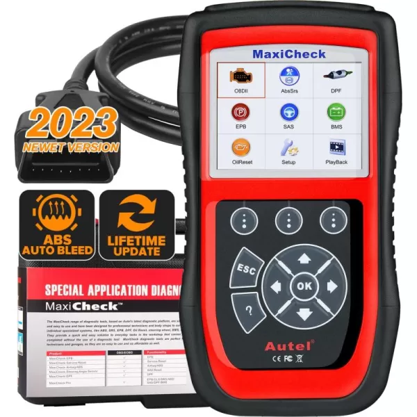 Autel MaxiDiag MD806 OBD2 Scanner, 2023 ABS SRS Engine Transmission Four Systems Diagnostic Scan Tool with Oil Reset, EPB, SAS, D-P-F, BMS, Auto VIN, Read/Clear Codes, Live Data, Freeze Frame Data