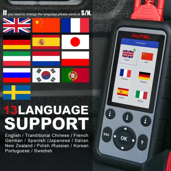 Autel MaxiDiag MD806 OBD2 Scanner, 2023 ABS SRS Engine Transmission Four Systems Diagnostic Scan Tool with Oil Reset, EPB, SAS, D-P-F, BMS, Auto VIN, Read/Clear Codes, Live Data, Freeze Frame Data