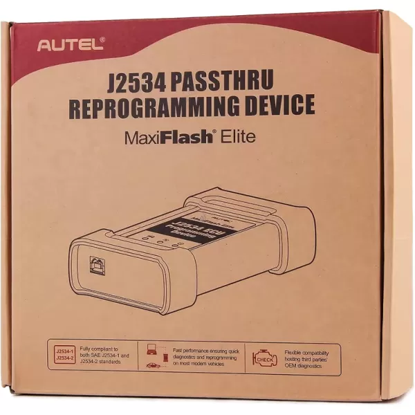 Autel MaxiFlash Elite J 2534 Reprogramming Device Vehicle Communication Interface J2534 PassThru ECU Programming Device Work with Autel Maxisys Autel MS908S PRO MS908CV MK908 MK908P MS Elite and PC