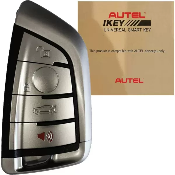 Autel MaxiIM IKEYBW004AL Universal Key Fob Replacement with BMW-Type Rescue Entry Remote Control Blank Car Key 4 Buttons Clicker Work with Key Fob Programming Tool Autel KM100 IM508 IM608