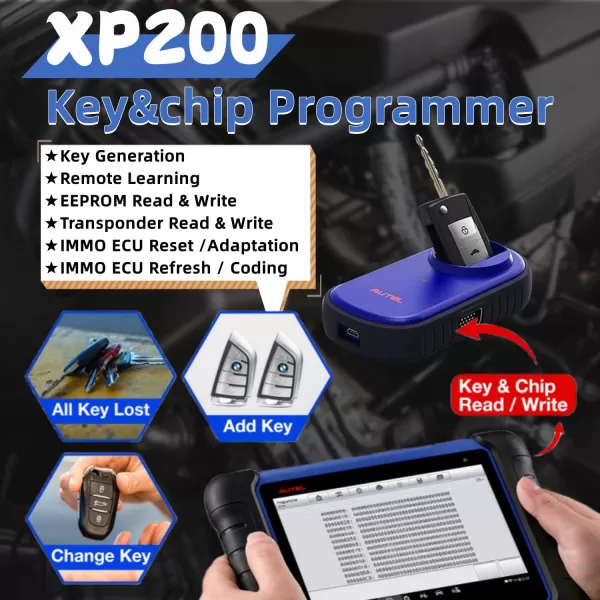 Autel MaxiIM IM508S Automotive Key Fob Programming Tool with XP200 IMMO Key Programmer Bidirectional Control Scan Upgraded of IM508 MK808S KM100 E All System Diagnostic 40+ Services, AutoAuth FCA
