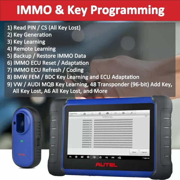 Autel MaxiIM IM508S Key Fob Programming Tool, 2023 Newest Car Key Programmer, Upgrade of IM508/KM100, All System Diagnostic Scan Tool, IMMO Tool Car Scanner, 28+Service, Active Test Scan Tool