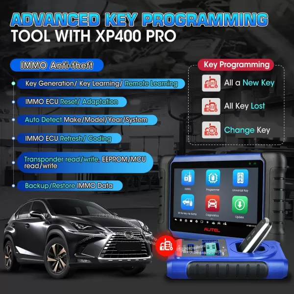 Autel MaxiIM IM508S PRO w/ XP400 PRO, 2023 Same as IM608 PRO II, Enhanced of IM508 IM508S IM608, 2023 Advanced IMMO Key Fob Programming Tool, Read/Write EEPROM MCU, Bidirectional Control, 40+ Service