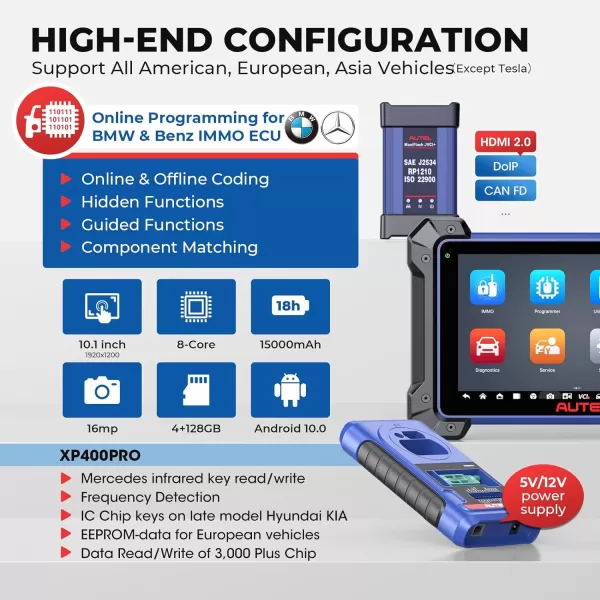 Autel MaxiIM IM608 PRO 2: Same as IM608S II/ IM608 II/ IM608 PRO II, XP400 PRO Key Programmer for All Vehicles, Autel Scanner ECU Programmer &amp; Bidirectional Control, 40+Services, 1 Year Free Update