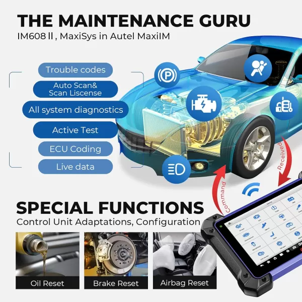 Autel MaxiIM IM608 PRO 2: Same as IM608S II/ IM608 II/ IM608 PRO II, XP400 PRO Key Programmer for All Vehicles, Autel Scanner ECU Programmer &amp; Bidirectional Control, 40+Services, 1 Year Free Update