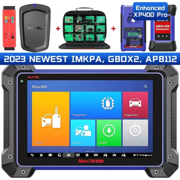 Autel MaxiIM IM608 PRO [2-Year Updates] 2023 Key FOB Programming Tool [XP400 Pro, IMKPA Kit, G-BOX2, APB112, Valued $1316] ECU Coding, Bi-Directional Diagnostic Tool, 36+ Services
